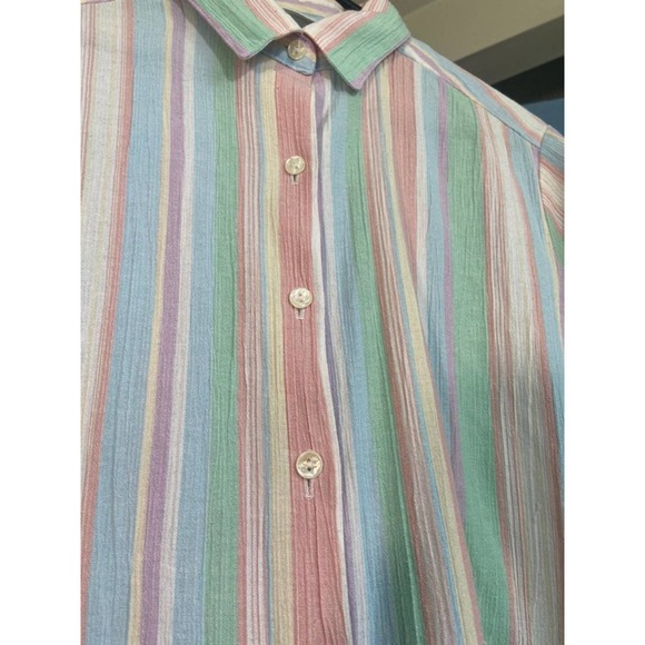 Alfred Dunner Pastel stripe button up - Picture 2 of 6